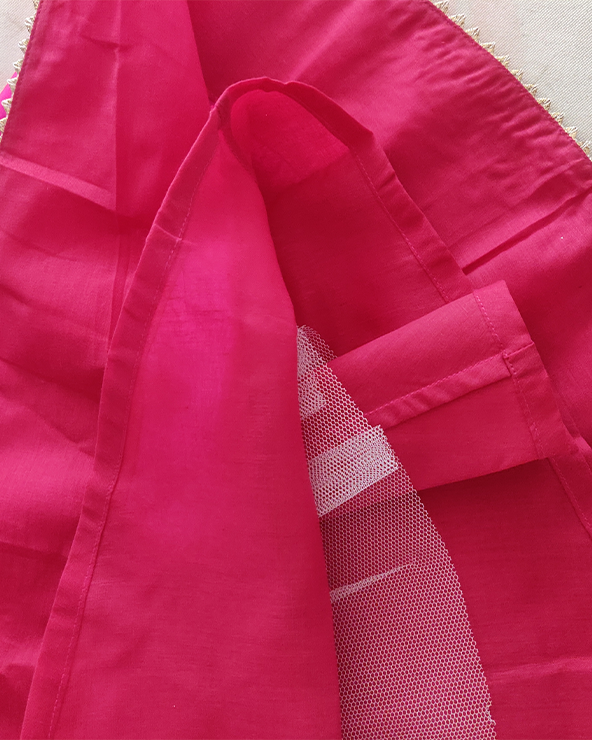 Pink velvet lehenga set for girls with dupatta