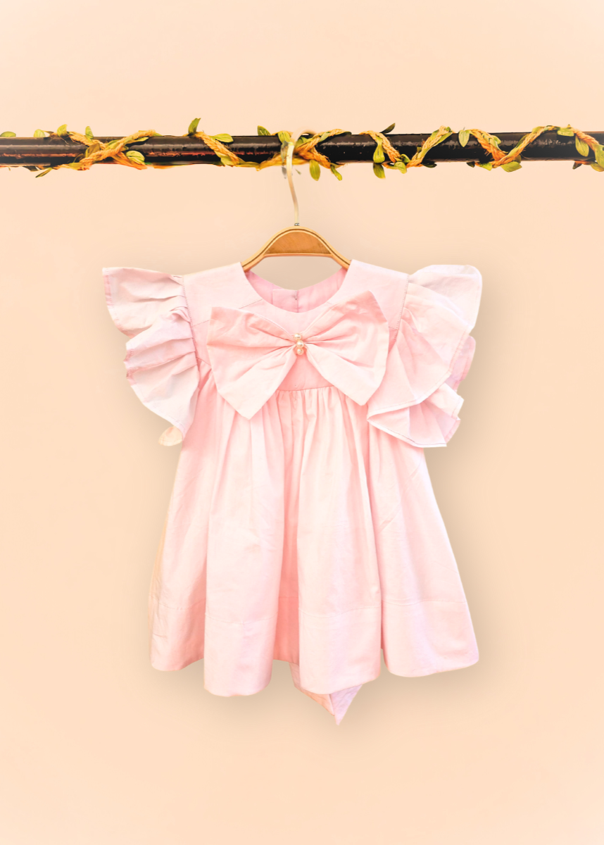 Paper poplin baby pink butterfly sleeve top