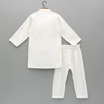 Load image into Gallery viewer, Boys Ivory Chanderi Embroidered Kurta Pajama Set for Festive & Wedding Wear