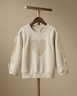 Load image into Gallery viewer, Ecru Melange Cotton Elastane Sweatshirt for Girls