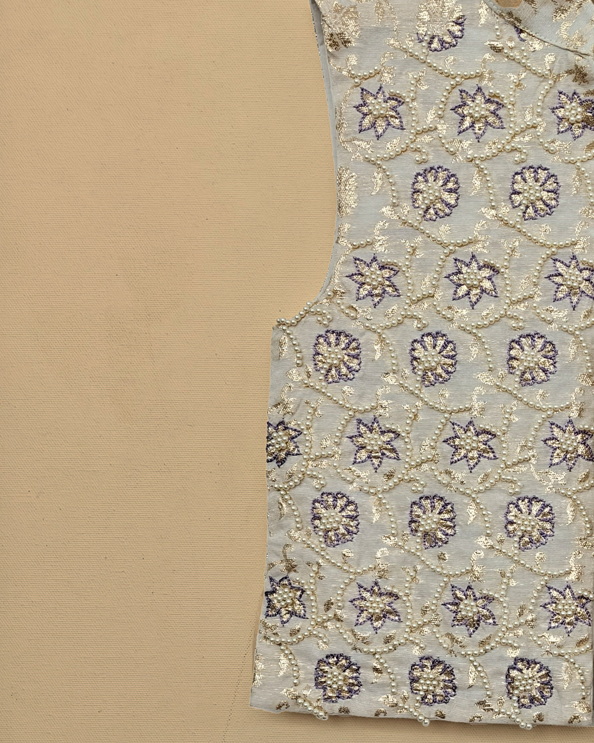 Boys lavender kurta pajama set with embroidered jacket – ethnic festive wear