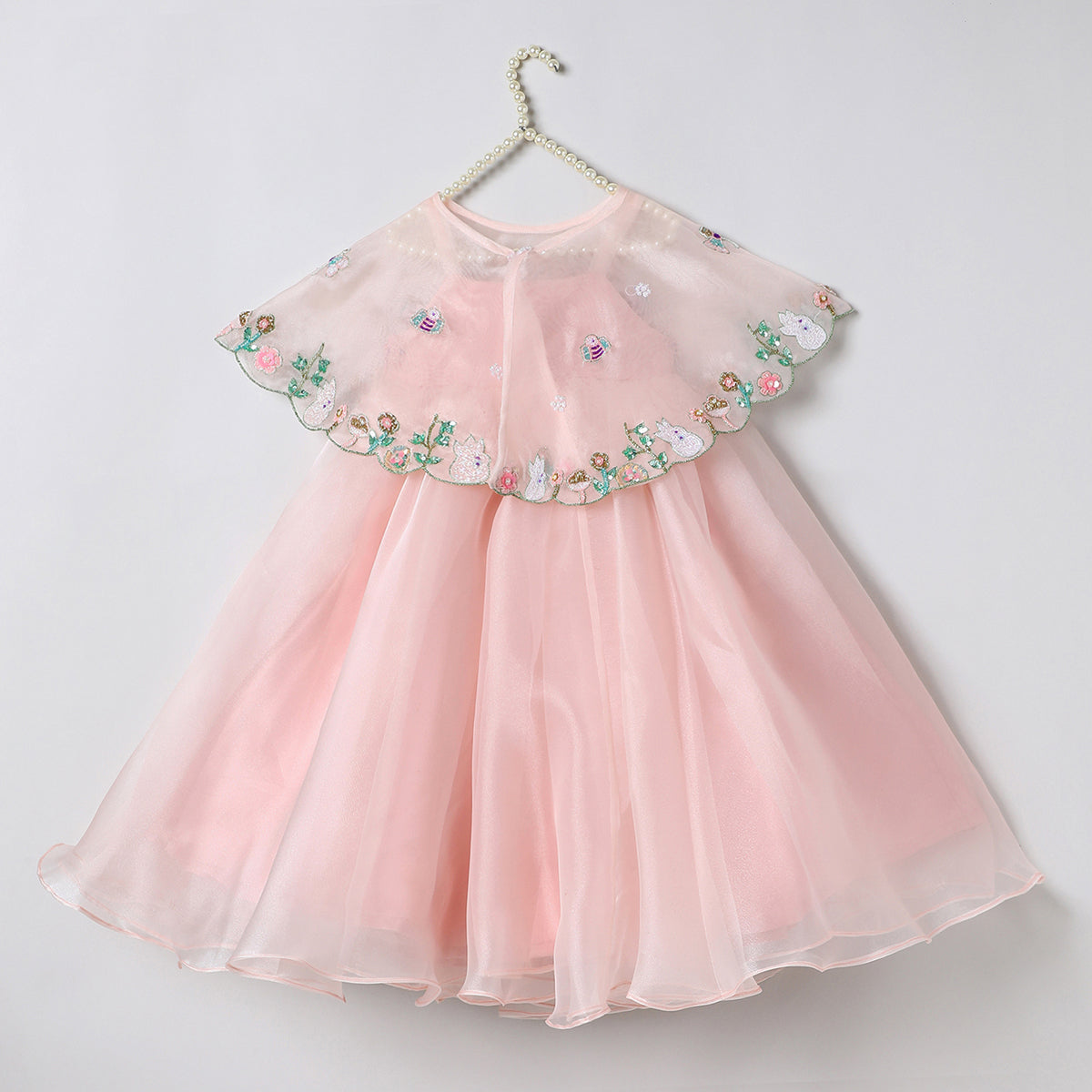 Hand Embroidered Cape set Dress