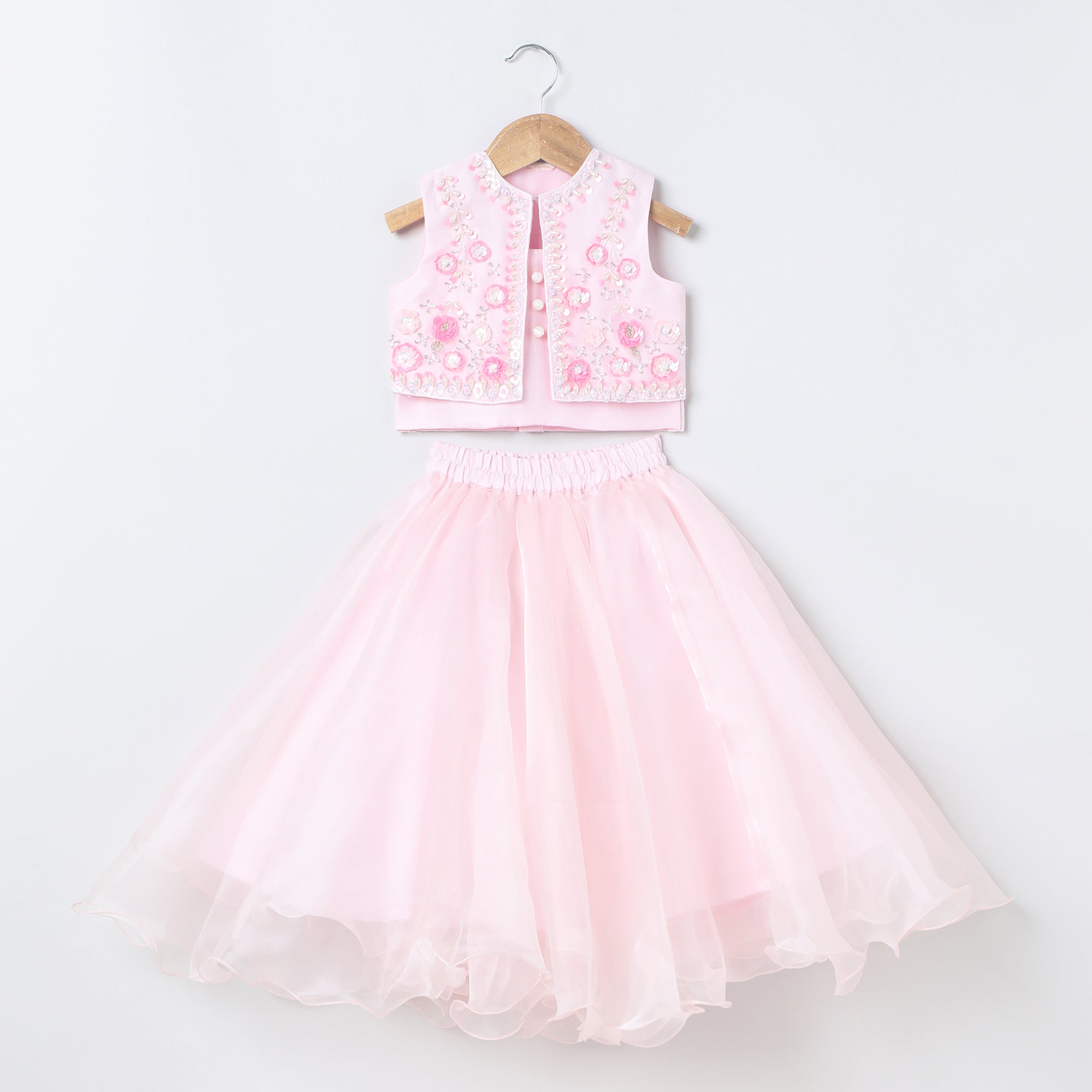 Hand Embroidered 3 pcs Skirt set