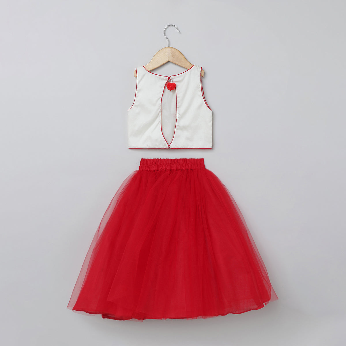Red & White Ethnic Set for Girls
