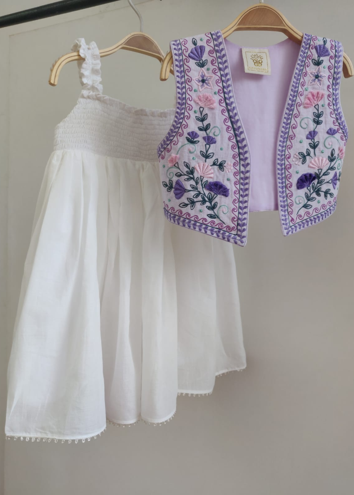 Off white dress and Shrug set