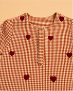 Load image into Gallery viewer, Baby Boys Maroon Gingham Cotton Kurta with Dhoti Pants Set