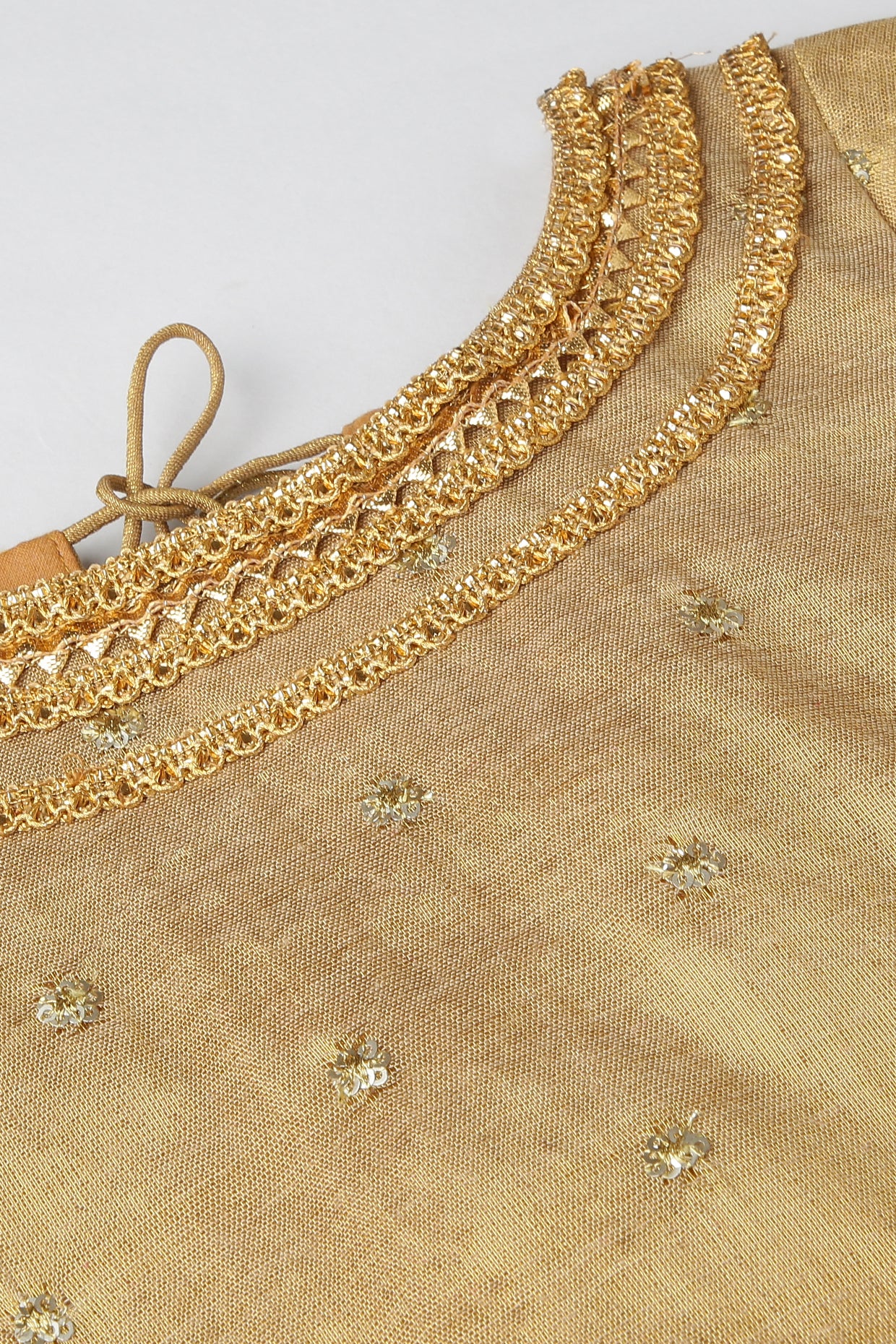 Golden Lehenga Set with Hot Pink Border