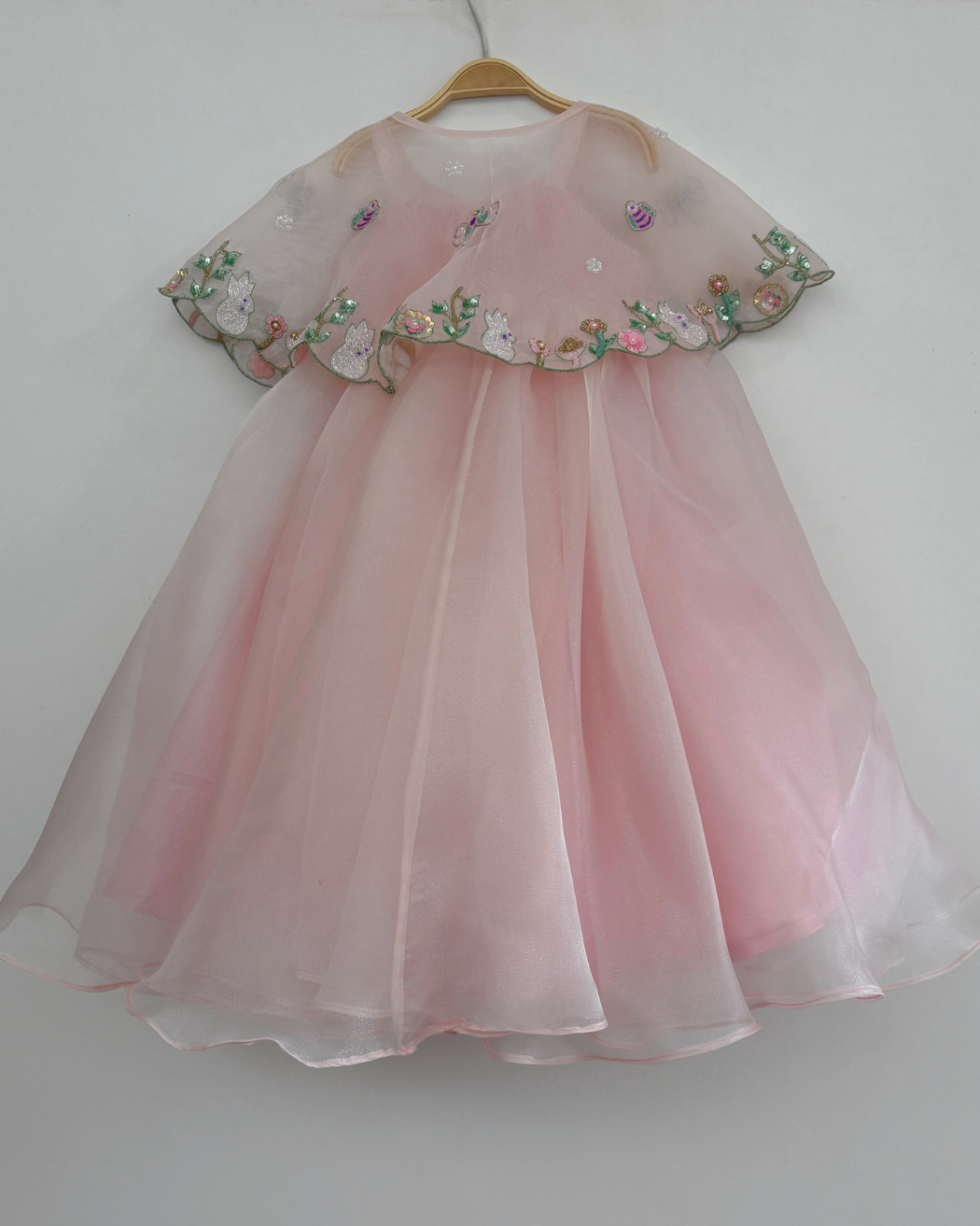 Hand Embroidered Cape set Dress