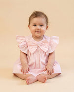 Load image into Gallery viewer, Baby Pink Paper Poplin Butterfly Sleeve Top with Pearl Bow - BYB PREMIUM