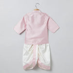Load image into Gallery viewer, Baby Pink Raw Silk Kurta Dhoti Set for Boys with Pearl Embroidery - BYB PREMIUM