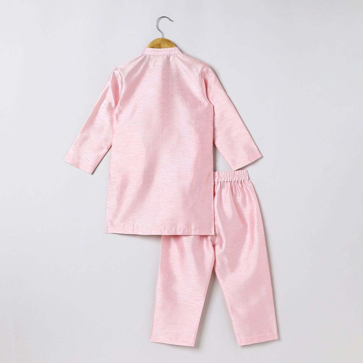 Boys Pink Kurta Pyjama with Embroidered Bandi Jacket | Festive Ethnic Set - BYB PREMIUM