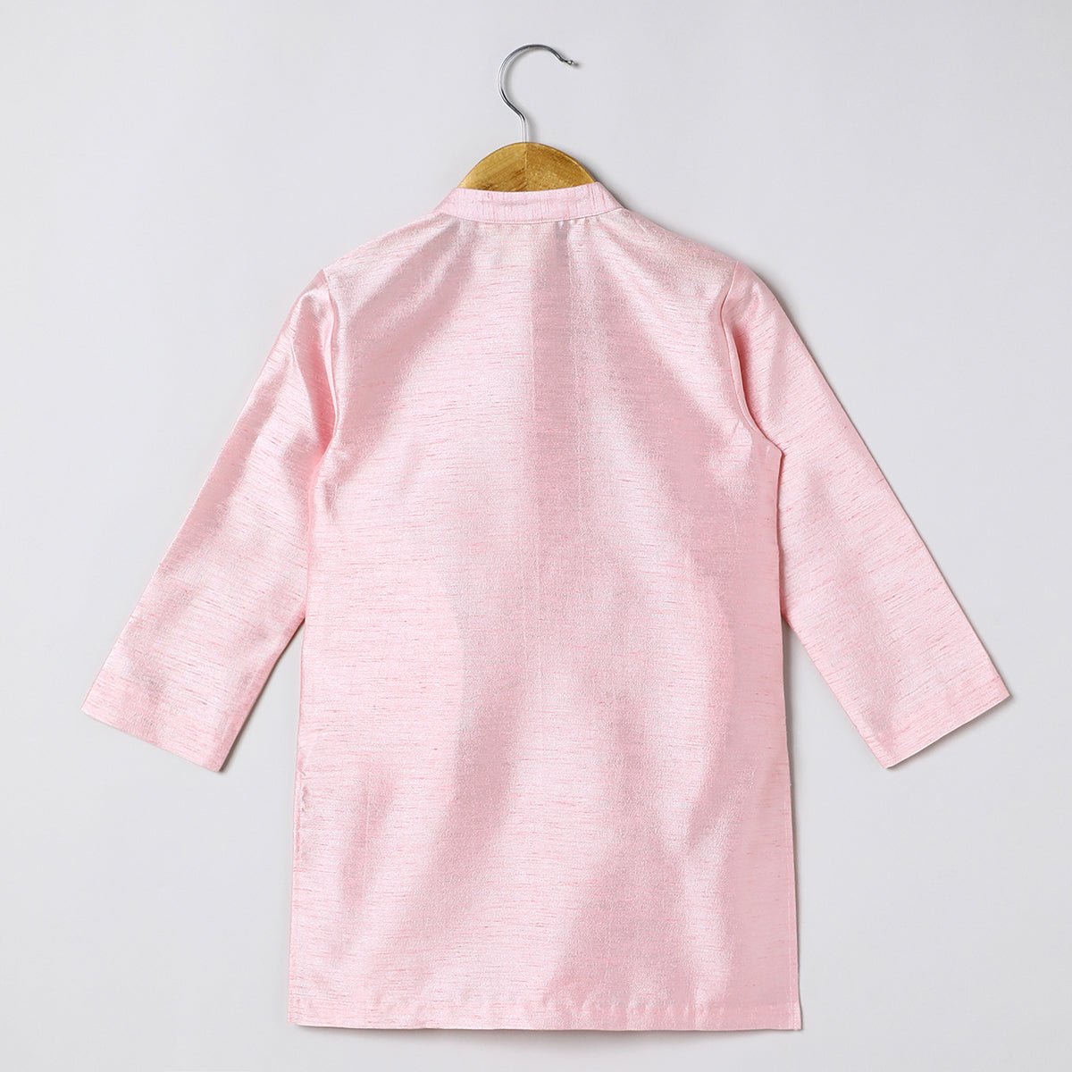 Boys Pink Kurta Pyjama with Embroidered Bandi Jacket | Festive Ethnic Set - BYB PREMIUM