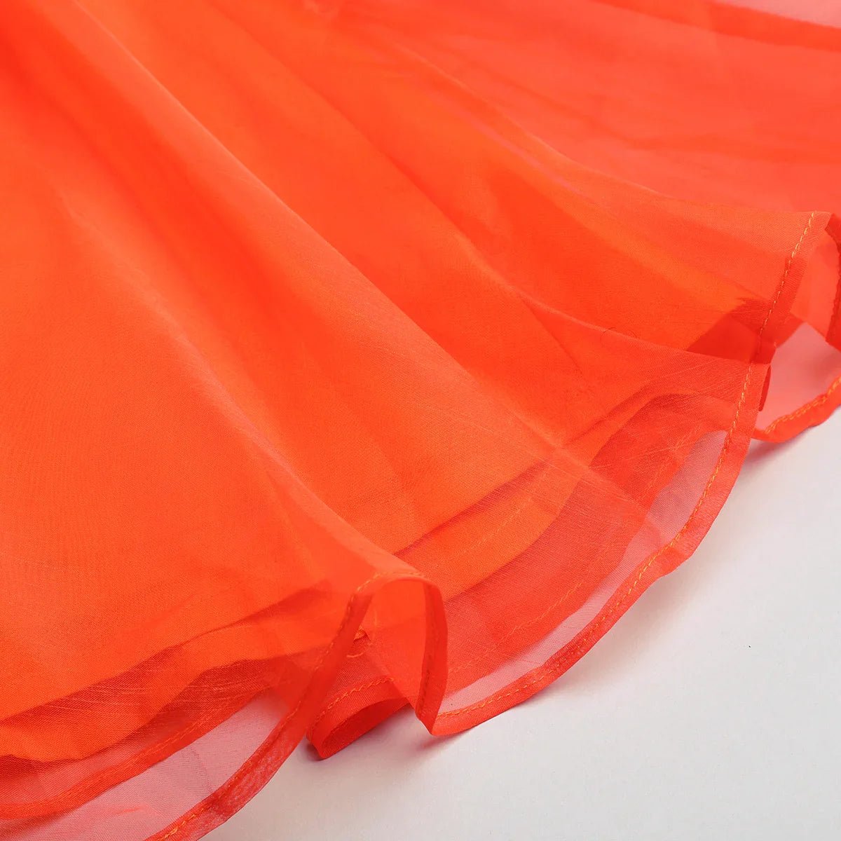 Bright Orange Organza Lehenga Set for Girls - BYB PREMIUM
