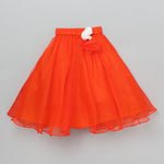 Load image into Gallery viewer, Bright Orange Organza Lehenga Set for Girls - BYB PREMIUM