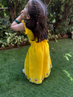 Load image into Gallery viewer, Bright yellow col embroidered cord set with satin finish tissue fabric. - BYB PREMIUM