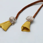 Load image into Gallery viewer, Brown Velvet Top & Mustard Yellow Silk Skirt Set - BYB PREMIUM