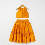 Load image into Gallery viewer, BYB PREMIUM Dola silk embroidered halter top and Paneled skirt set - BYB PREMIUM