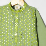 Load image into Gallery viewer, BYB PREMIUM Sage col roman silk full mirror embroidery kurta and pyjama set - BYB PREMIUM