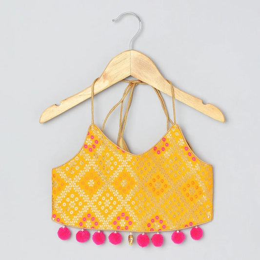 Chanderi Halter Neck Lehenga Set for Girls - BYB PREMIUM