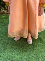 Load image into Gallery viewer, Chanderi silk peach col anarkali featuring exquisite embroidery set - BYB PREMIUM
