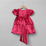 Load image into Gallery viewer, Cherry Red Satin Party Dress For Girls - BYB PREMIUM