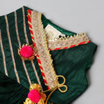 Load image into Gallery viewer, Dark Green Raw Silk Lehenga Choli Set for Girls - BYB PREMIUM