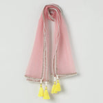 Load image into Gallery viewer, Dusty Pink Chanderi Silk Girls Lehenga Set with Mirror Work & Dupatta - BYB PREMIUM