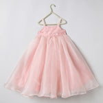 Load image into Gallery viewer, Dusty Rose Organza Girls Dress with Hand-Embroidered Cape & Satin Lining - BYB PREMIUM