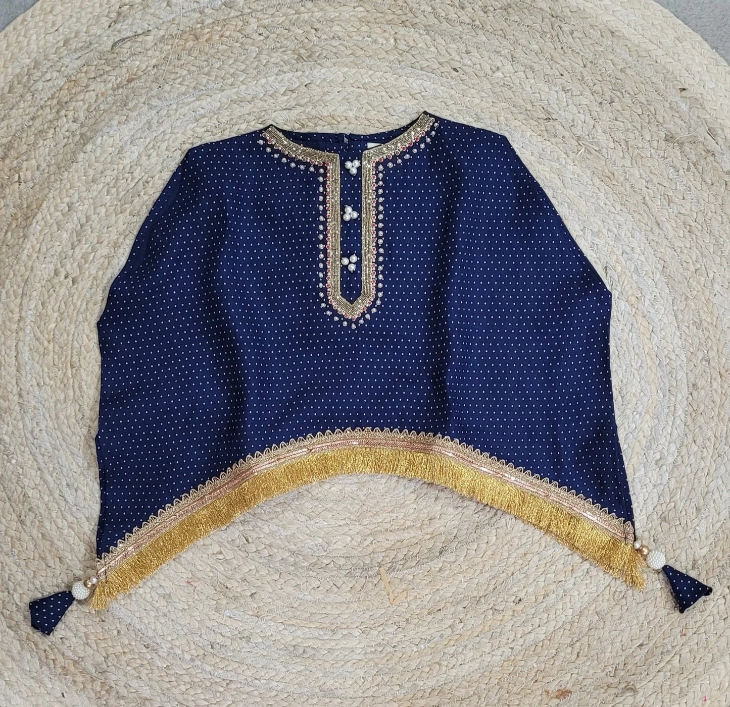 Embroidered Kaftan and Silk Dhoti Set - BYB PREMIUM