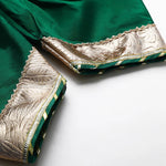 Load image into Gallery viewer, Fucshia pink tissue silk Mayurpankh pearls embroidery with taffeta Green Dhoti - BYB PREMIUM