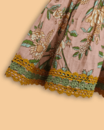 Load image into Gallery viewer, Girls Peach Cotton Sharara Set with Printed Peplum Top| Premium Cotton Ethnic Wear - BYB PREMIUM