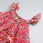 Load image into Gallery viewer, Girls Pink Floral Off - Shoulder Dhoti Set - BYB PREMIUM
