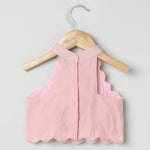 Load image into Gallery viewer, Girls Pink Mirror‑Work Lehenga Set with Halter Top and Dupatta - BYB PREMIUM