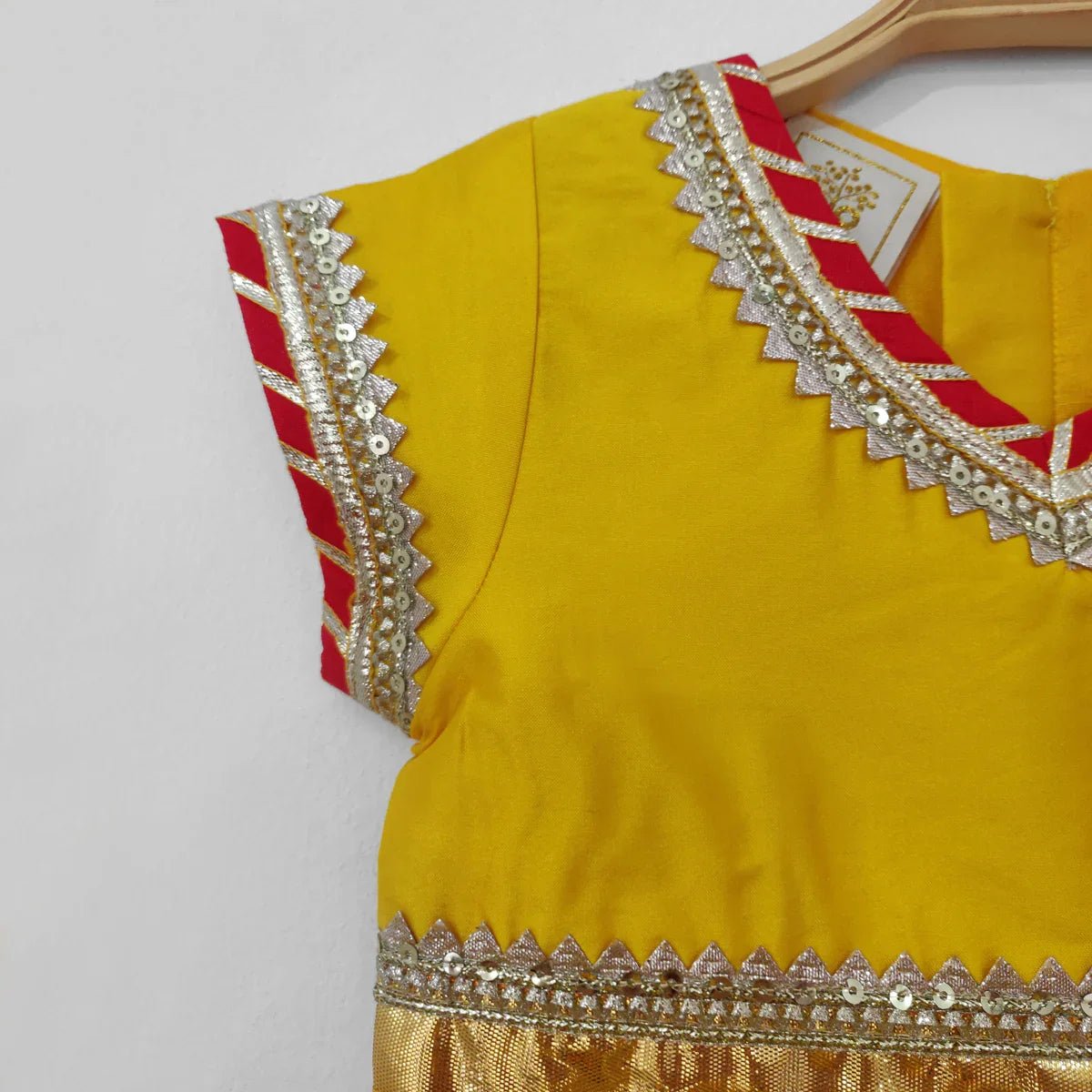 Girls Yellow Silk Top & Bandhani Lehenga Set - BYB PREMIUM