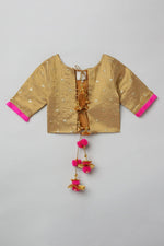Load image into Gallery viewer, Golden Lehenga Set with Hot Pink Border - BYB PREMIUM