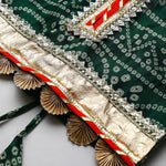 Load image into Gallery viewer, Green Kota Doria Gota Embellished Strappy Top Skirt Set - BYB PREMIUM