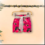 Load image into Gallery viewer, Hot Pink One-Shoulder Crop Top & Printed Shorts Set for Babies - BYB PREMIUM
