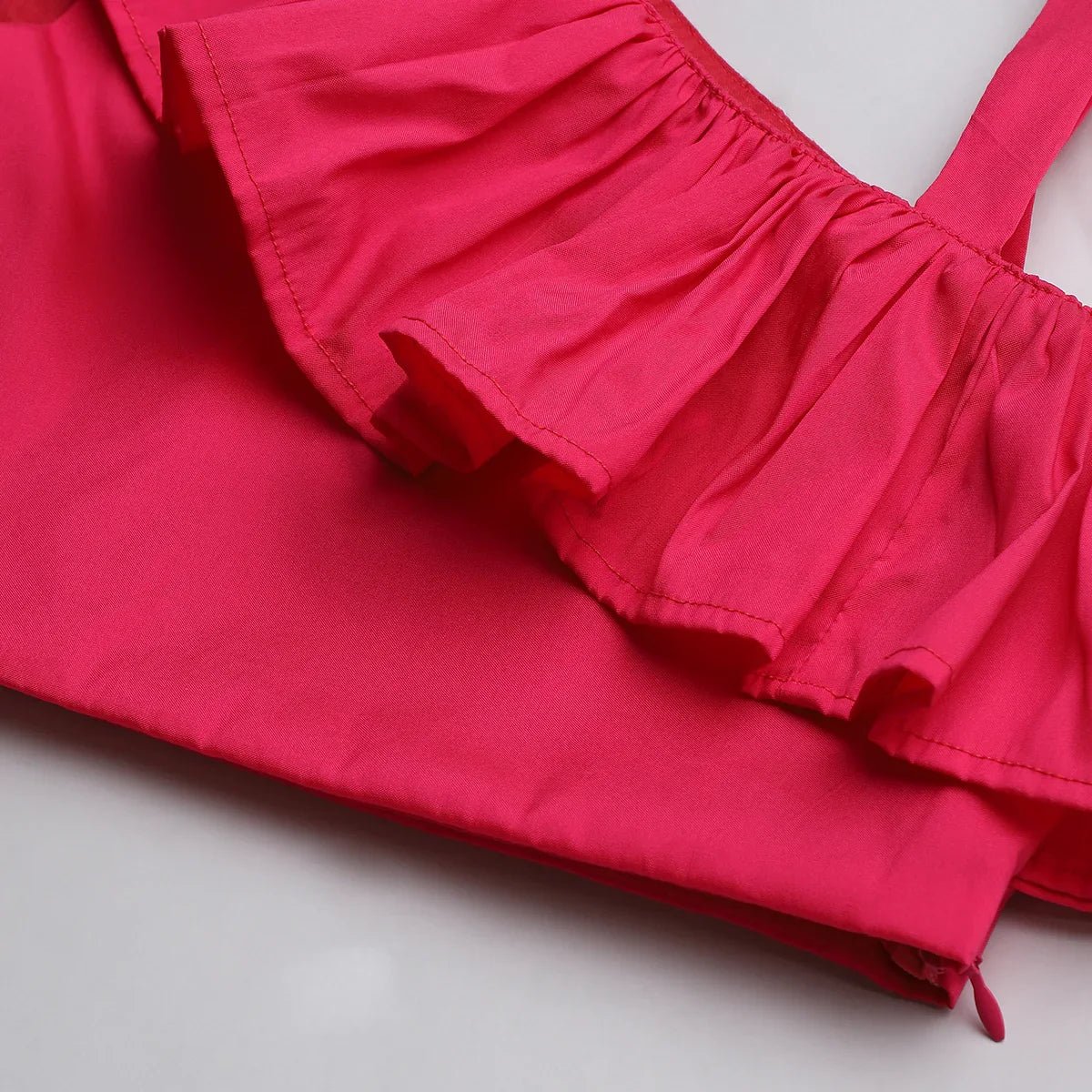 Hot pink one shoulder top & black tulle skirt set byb premium