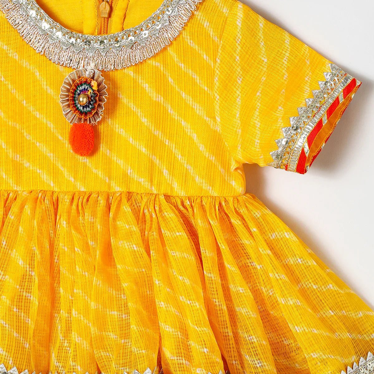 Kota Doria Peplum Top & Plazo Set with Gota Embellishment - BYB PREMIUM