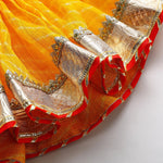 Load image into Gallery viewer, Kota Doria Peplum Top & Plazo Set with Gota Embellishment - BYB PREMIUM