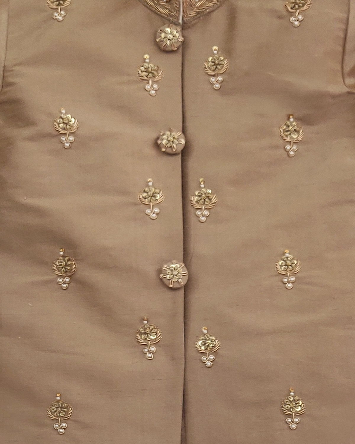 Pure silk kurta & viscose chanderi dhoti set for babies with zardozi embroidery