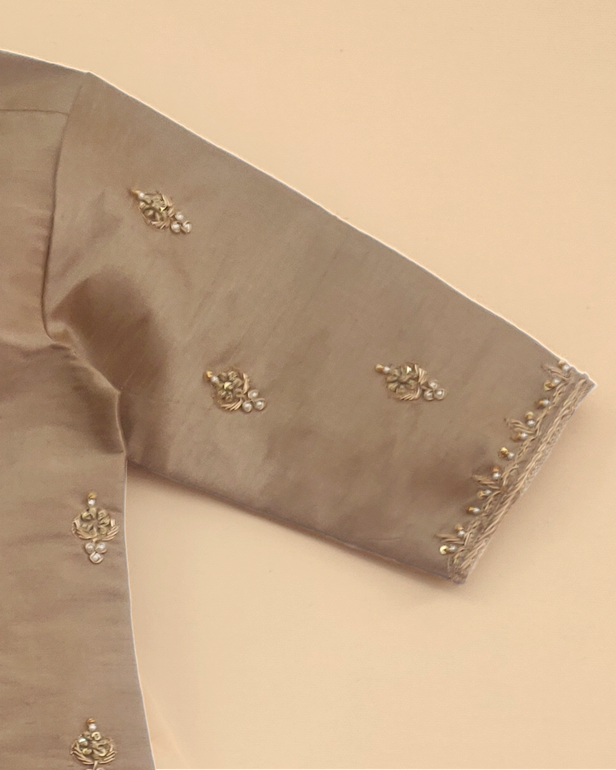 Pure silk kurta & viscose chanderi dhoti set for babies with zardozi embroidery
