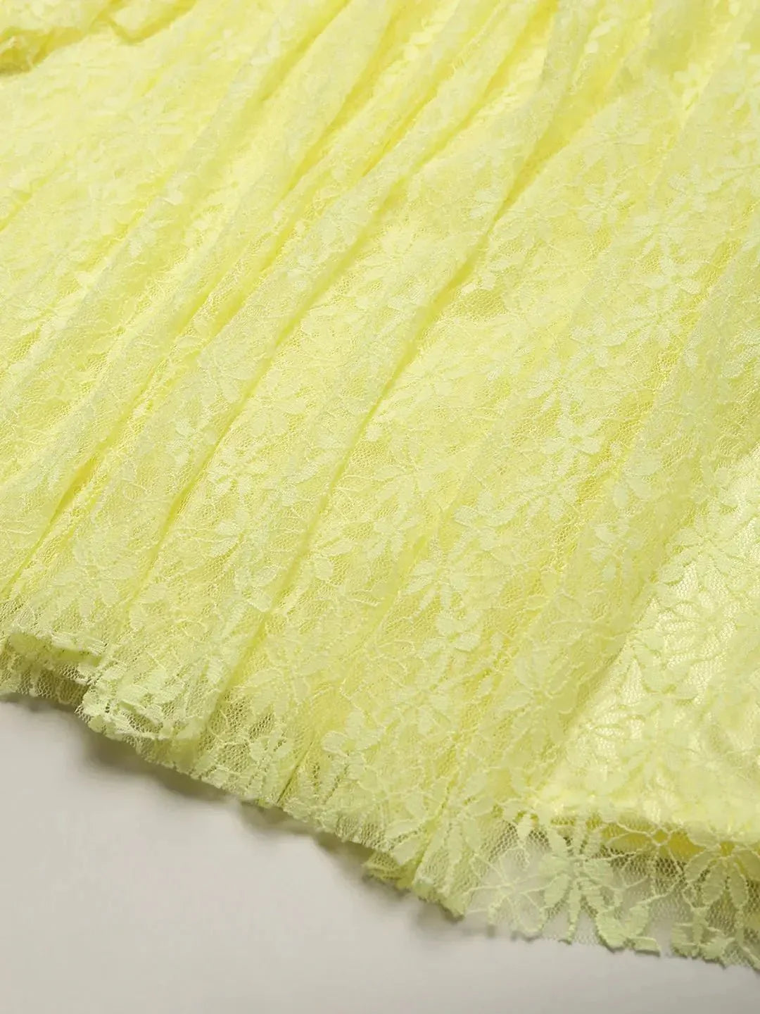 Lemon Yellow Lace Dress - BYB PREMIUM