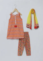 Load image into Gallery viewer, Light Orange, Red & Yellow Ethnic Set for Girls - BYB PREMIUM
