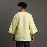 Load image into Gallery viewer, Lime Yellow Linen Short Kurta - BYB PREMIUM