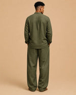 Load image into Gallery viewer, Menβs Olive Linen Lounge Set β Premium Co-Ord Outfit - BYB PREMIUM