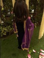 Load image into Gallery viewer, Navy Velvet Patiala Kurti Set - BYB PREMIUM