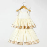 Load image into Gallery viewer, Off white Pure doria cotton Mayurpankh pearls embroidery with plazo set - BYB PREMIUM