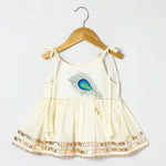 Load image into Gallery viewer, Off white Pure doria cotton Mayurpankh pearls embroidery with plazo set - BYB PREMIUM