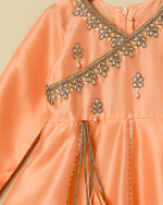 Load image into Gallery viewer, Peach Chanderi Silk Anarkali for Girls with Hand Embroidery - BYB PREMIUM